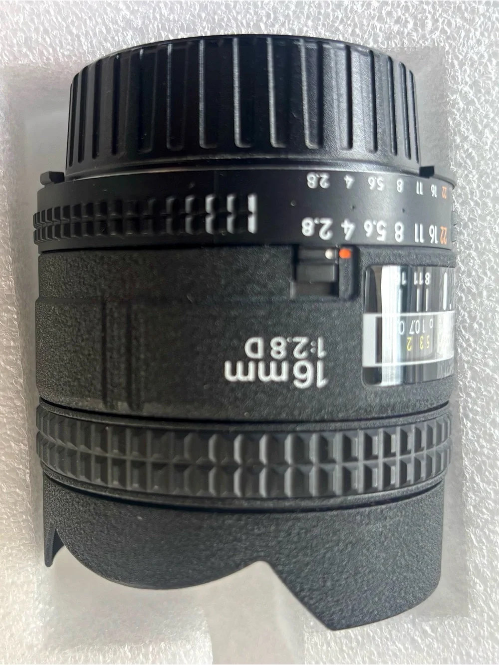 Nikon 16mm Fisheye Lens with Black Body and Multicolor Box Artwork
